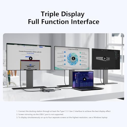 DIKEQINN Docking: 13-in-1 USB C Docking Station Triple 4K – Close-up Detail