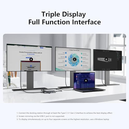 DIKEQINN Docking: 13-in-1 USB C Docking Station Triple 4K – Close-up Detail