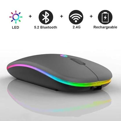 Mouse Dual: 10 Pack Wireless Bluetooth Mouse LED Dual Mode – In Use