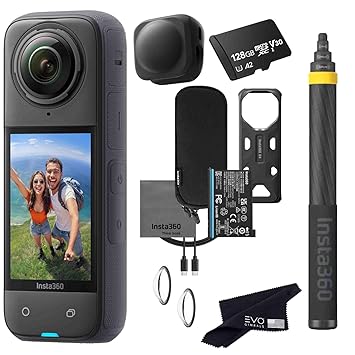 Insta360 X4 Extended Selfie Stick Bundle(3m/9.8ft)-8K Waterproof 360 Action Camera with 1/2" 48MP Sensors, 8K 360 HDR Video| Bundle Includes 3m Extended Selfie Stick, Lens Cap (128GB)