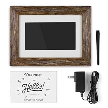 Aluratek 7" Distressed Wood Digital Photo Frame with Auto Slideshow Feature, 800 x 600 (ADPFD07F)