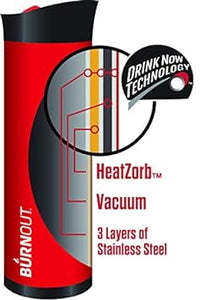 BURNOUT Temperature Regulating Travel Mug 12 oz Black - Drink NOW & HeatZorb Tech