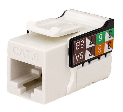 CAT6 RJ45: V-Max Series Keystone Jack White Color 50 Pack – Front View