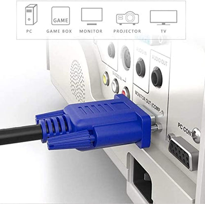 VGA Male: PASOW HD15 Male to Male Cable – Close-up Detail