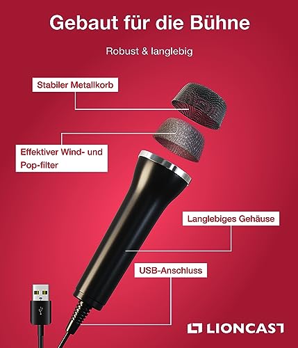 Microphone: Lioncast Universal USB Compatible with Computer – Close-up Detail