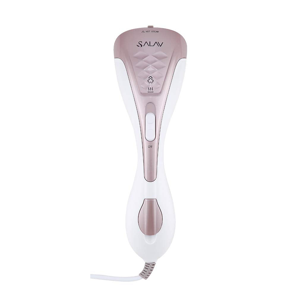 SALAV Handheld Clothes Steamer + Iron 2-in-1, 2 Steam Settings, for Both Vertical & Horizontal Garment Handling, Ceramic Coated Metal Steam Panel, 150ml Big Water Tank, 1150 Watt, HS-100 Rose Gold