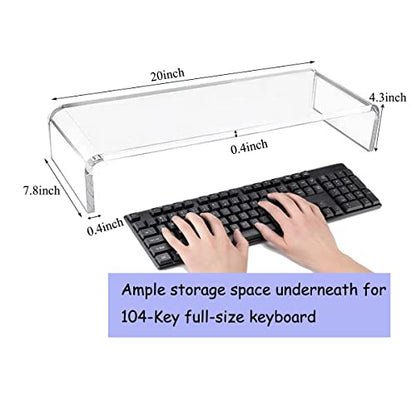 Stand Keyboard: ZEAYIFA Clear Acrylic Monitor Stand – Side View