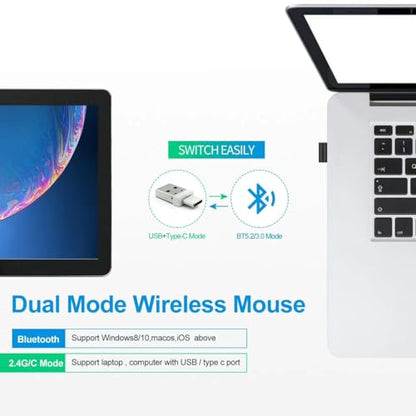 Led Mouse: KLO Rechargeable Mouse BT5.2 Type-C USB 2.4G – Side View