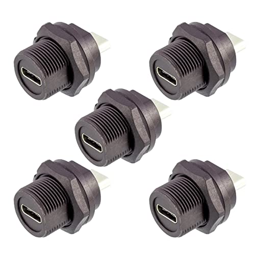 Female Axawibe: Axawibe 5 Pcs Panel Mount USB Type C Female – Front View