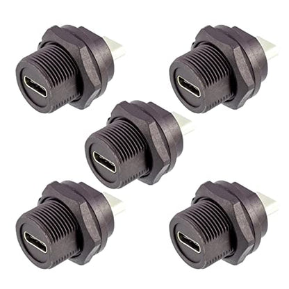 Female Axawibe: Axawibe 5 Pcs Panel Mount USB Type C Female – Front View