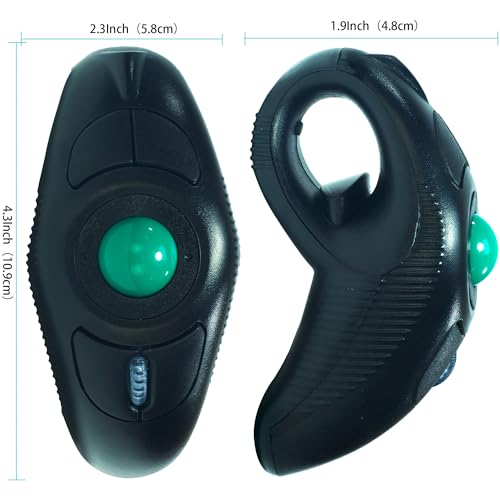 Trackball Mouse: YUMQUA Y-10L Finger Handheld Trackball – Side View