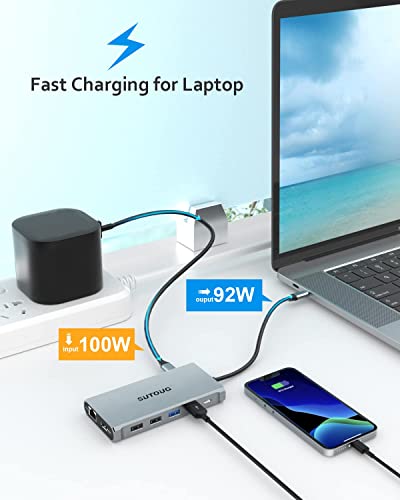 Docking Station: SUTOUG 12-in-1 USB C Hub Triple Displays – Size Reference