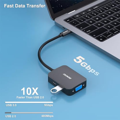 Adapter Benfei: BENFEI USB C HUB 4in1 USB Type-C to HDMI – In Use