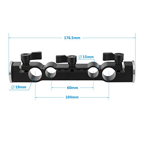 CAMVATE 15mm & 19mm Dual-Port Rod Clamp with M6 Rosette – Side View