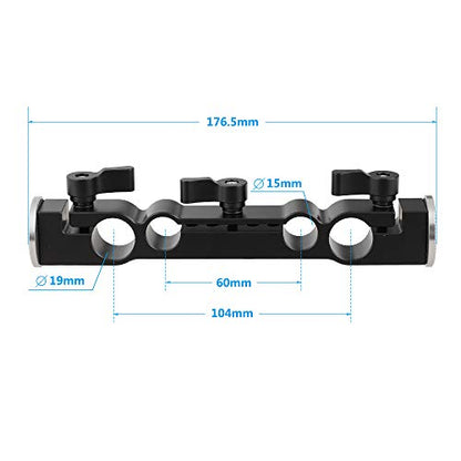 CAMVATE 15mm & 19mm Dual-Port Rod Clamp with M6 Rosette – Side View