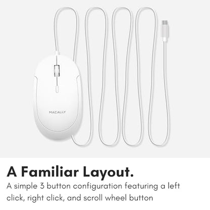 Macally Wired USB C Mouse: Macally UCDYNAMOUSE Type C – Back View