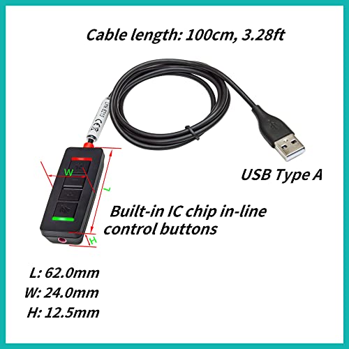 Adapter Headset: 3.5mm to USB Premium Audio Cable – Close-up Detail