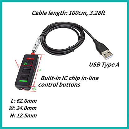 Adapter Headset: 3.5mm to USB Premium Audio Cable – Close-up Detail