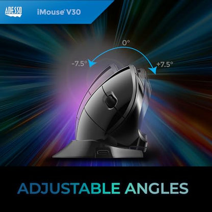 Adesso iMouse V30: Wireless Adjustable Vertical Ergonomic – Side View