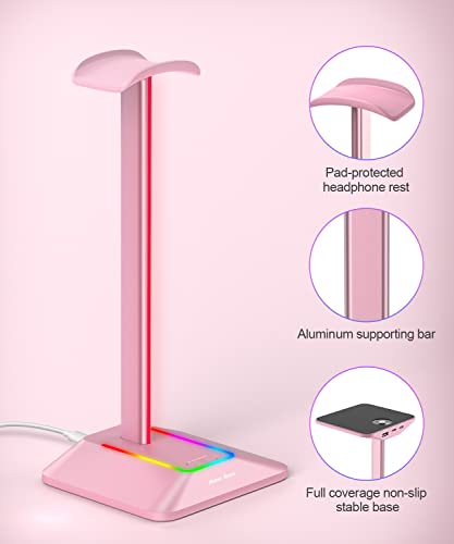 Stand Charging: New Bee RGB Headphone Stand with 1 USB-C – In Use