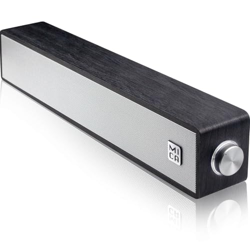Computer Speakers: MICA Wooden Mini Soundbar – Front View