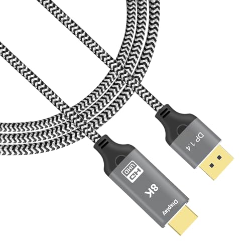 8K DisplayPort to HDMI Cable: Uni-Directional 4K 120Hz 8K – Front View