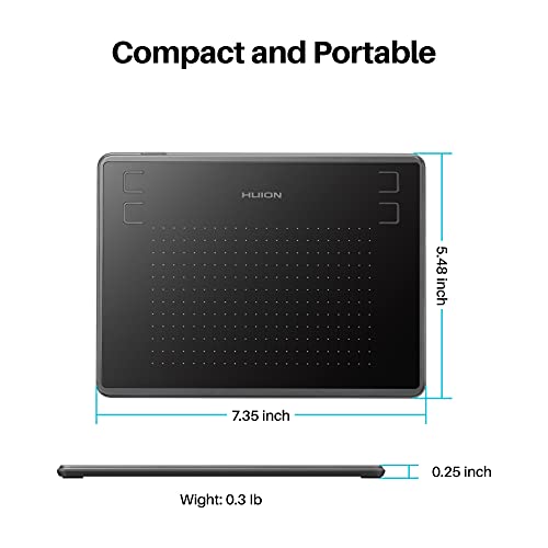 Tablet Drawing: HUION Inspiroy H430P Graphic Tablet with – Size Reference