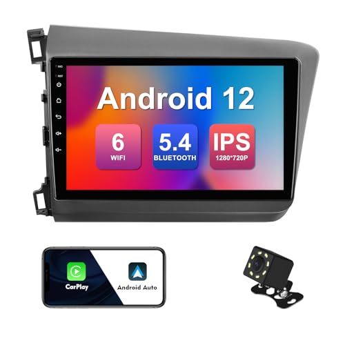 2+32G 9-inch Android 12 Car Stereo for Honda Civic – Front View
