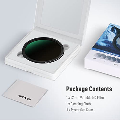 NEEWER 52mm HD Variable ND Filter ND2-ND32 (1-5 Stops) No X – Size Reference