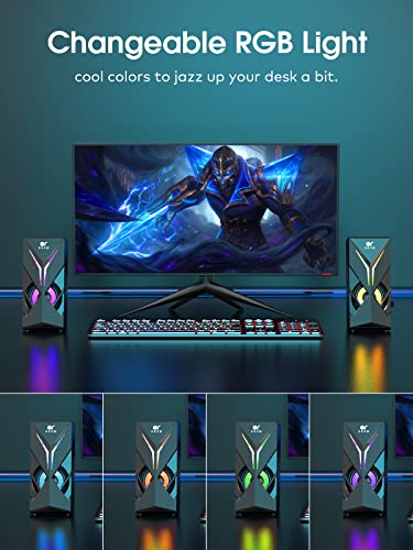 OROW Speakers: OROW S201 10W RGB Computer Speakers with – Side View