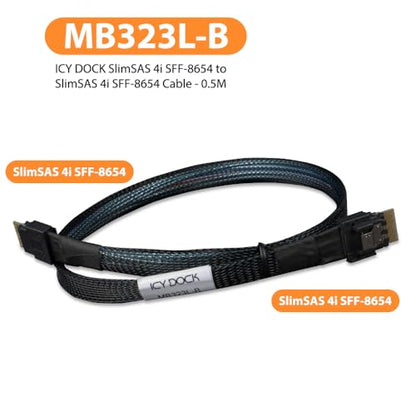 SlimSAS SFF: ICY DOCK MB323L-B SlimSAS 4i SFF-8654 to – In Use