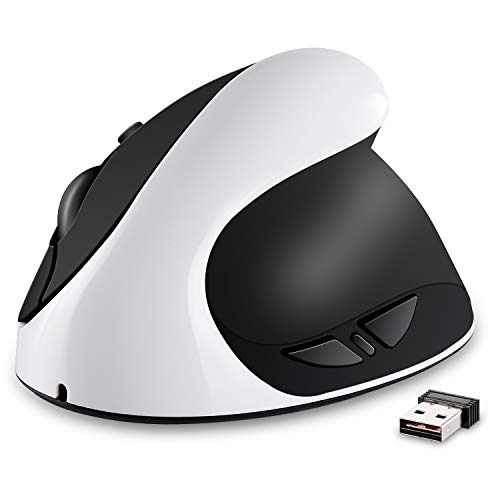 Aurtec Vertical Mouse: Rechargeable 2.4G Wireless Ergonomic – Front View