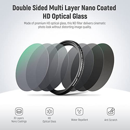 NEEWER 52mm HD Variable ND Filter ND2-ND32 (1-5 Stops) No X – In Use