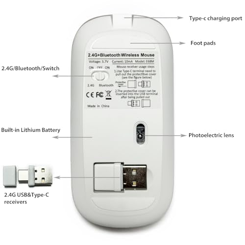 Led Mouse: KLO Rechargeable Mouse BT5.2 Type-C USB 2.4G – In Use
