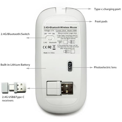 Led Mouse: KLO Rechargeable Mouse BT5.2 Type-C USB 2.4G – In Use