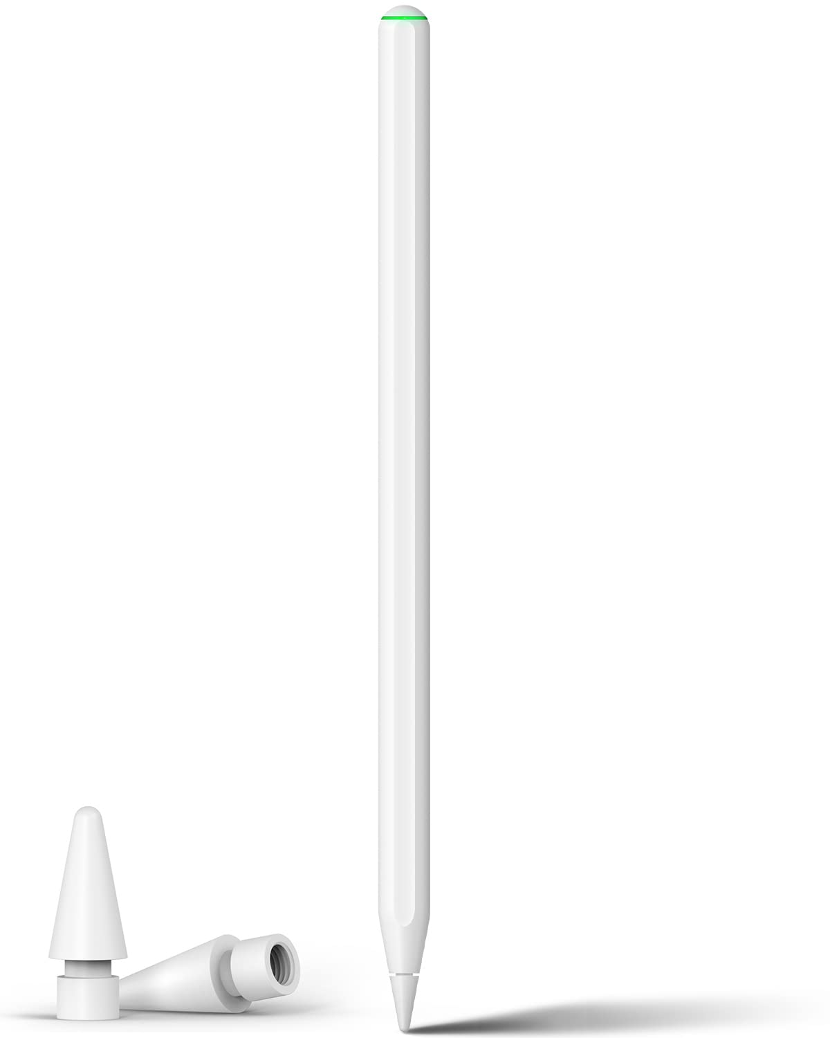 Stylus Pen, Magnetic Wireless Charging Pencil 2nd Gen with Palm Rejection & Tilt, Compatible with Apple iPad Pro 11 in 1/2/3/4, iPad Pro 12.9 in 3/4/5/6, iPad Air 4/5, iPad Mini 6 (White)