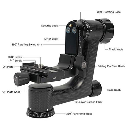SIRUI PH-Series Carbon Fiber Gimbal Head (PH-10) – Side View