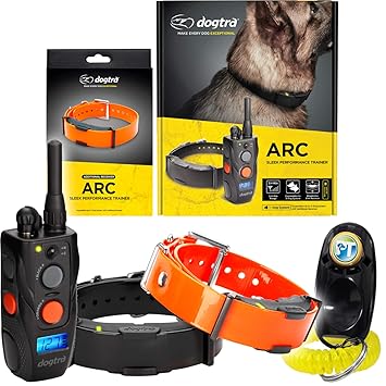 Dogtra ARC 2-Dogs Remote Training Collar - 3/4 Mile Range, Waterproof, Rechargeable, Static, Vibration - Includes PetsTEK Dog Training Clicker