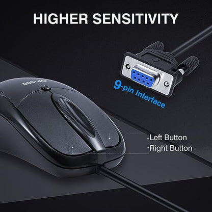 Industrial Mouse: PAWHITS RS232 COM Port Mechanical Mouse – Close-up Detail