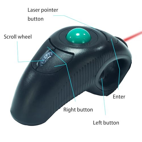 Trackball Mouse: YUMQUA Y-10L Finger Handheld Trackball – Close-up Detail