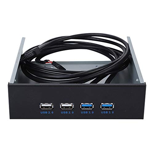 Front Panel: ASHATA 5.25 Inch Multifunction 4 USB Port – Front View
