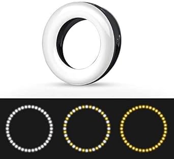Selfie Ring Light, XINBAOHONG Rechargeable Portable Clip-on Selfie Fill Light with 40 LED for Smart Phone Photography, Camera Video, Girl Makes up (White, 40LED)