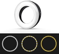 Selfie Ring Light, XINBAOHONG Rechargeable Portable Clip-on Selfie Fill Light with 40 LED for Smart Phone Photography, Camera Video, Girl Makes up (White, 40LED)