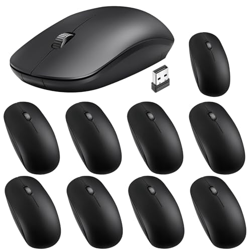 Mouse Laptop: Kingdder 10 Pack 2.4G Computer Mouse 1000 DPI – Front View