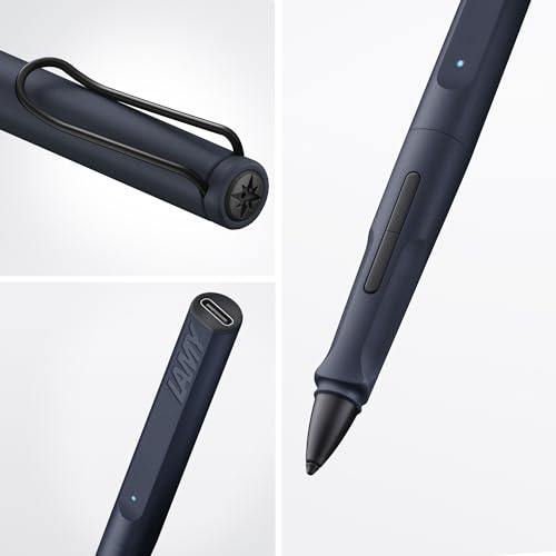 iPad Pen: LAMY Safari Note+ Steel Black Premium Stylus – Side View