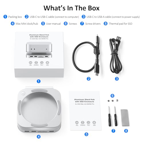 Mac Akyyajaure Hub: 9-in-1 Aluminum Stand and Dock for Mac – Back View