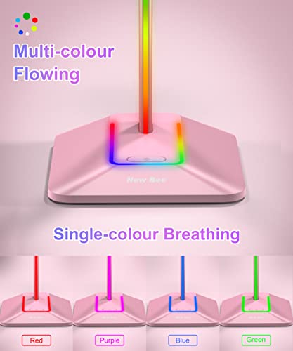 Stand Charging: New Bee RGB Headphone Stand with 1 USB-C – Side View