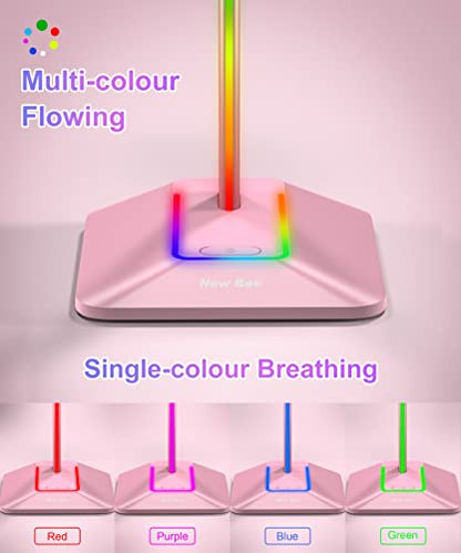 Stand Charging: New Bee RGB Headphone Stand with 1 USB-C – Side View