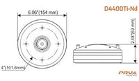 PRV AUDIO D4400Ti-Nd 2" Exit Titanium Neodymium 200 Watts RMS Pro Audio Compression Driver 4" VC 110dB (Single) blk