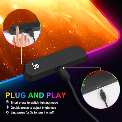 Mouse Mat: ARTSO RGB Gaming Mouse Pad Large Extended LED – In Use